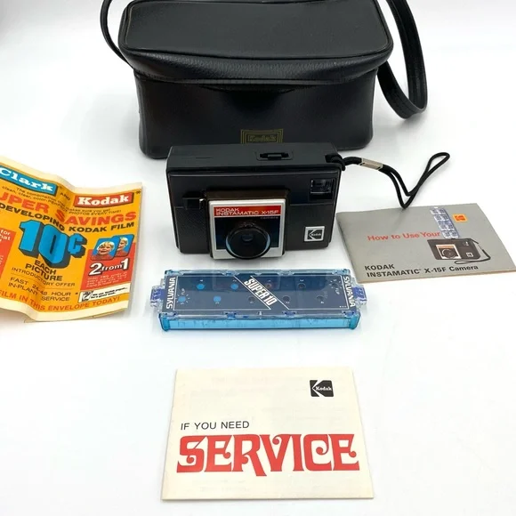 Vintage Camera KODAK INSTAMATIC X-15F Film Camera Point And Shoot. Untested.
